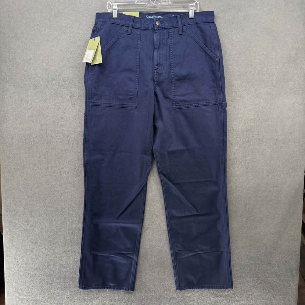 Goodfellow & Co Carpenter Pants Mens 34x34 Relaxed Straight Utility Navy Blue